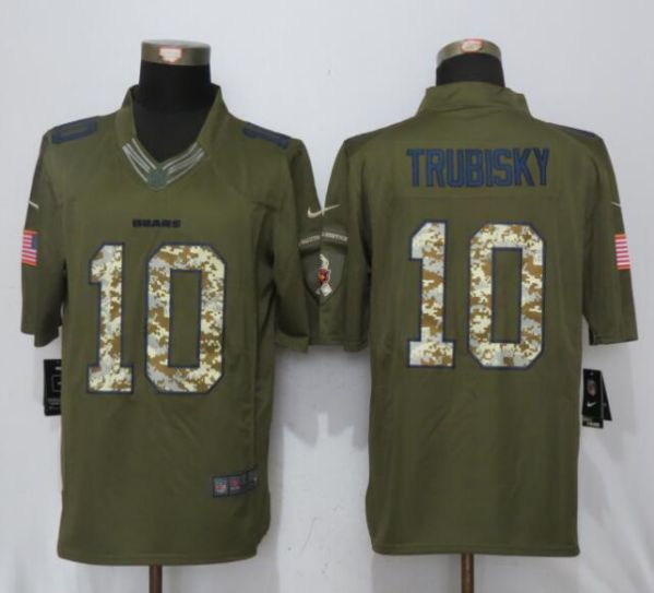 2017 NFL Nike Chicago Bears #10 Trubisky Green Salute To Service Limited Jersey->new york jets->NFL Jersey